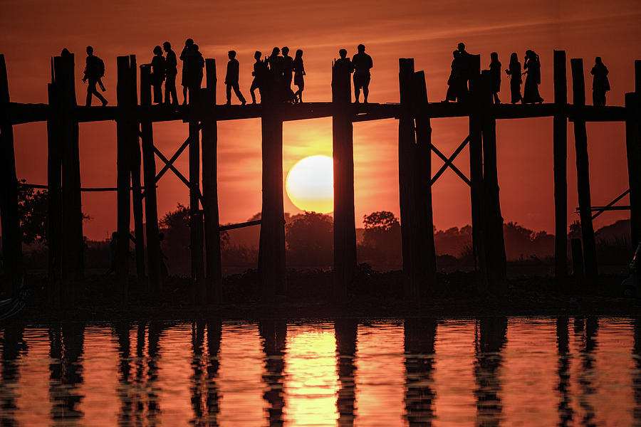 U Bein Bridge Sunset Photograph by Chris Lord