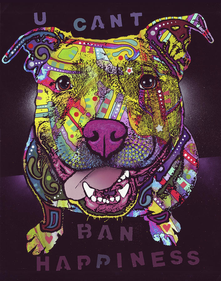 Dog Mixed Media - U Cant Ban Happiness by Dean Russo