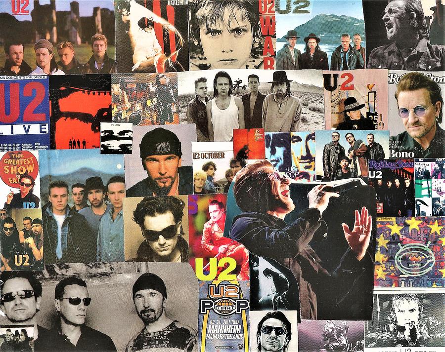 U2 Digital Art - U2 Collage 1 by Doug Siegel