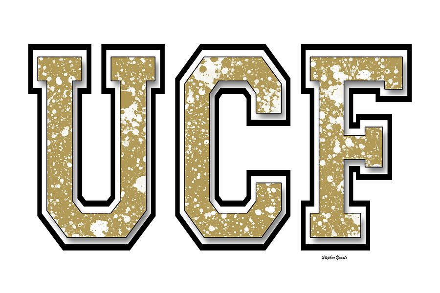 UCF - University of Central Florida - White Digital Art by Stephen Younts