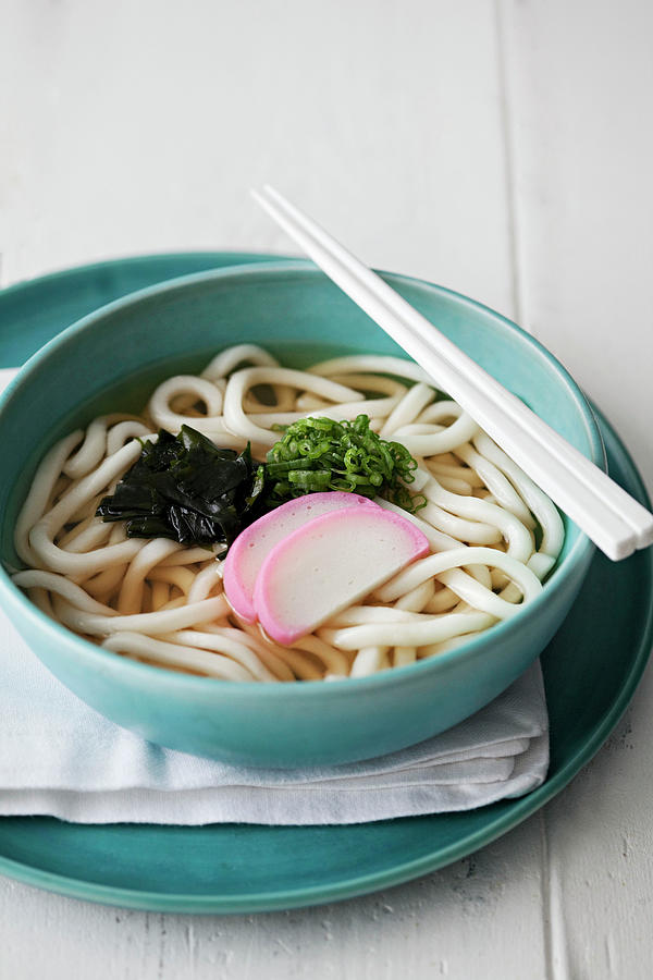 Udon Noodle Soup With Radishes And Algae japan Photograph by Steven Joyce