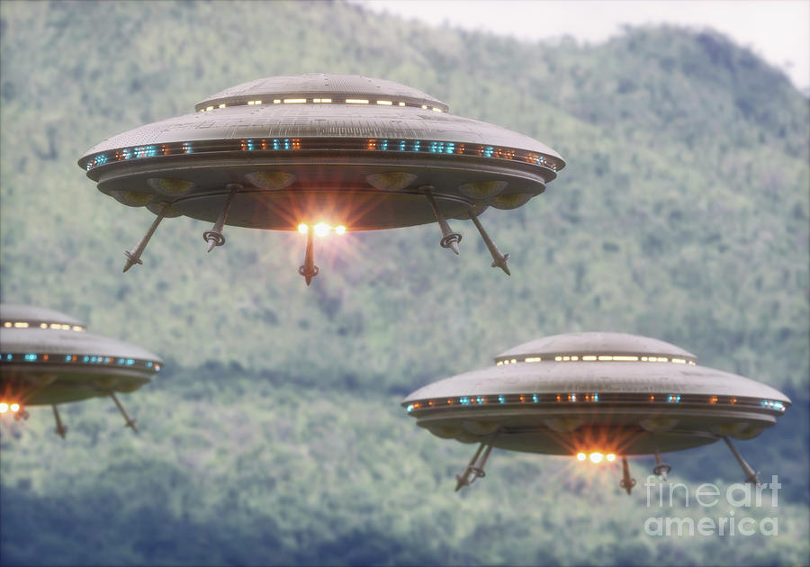 Ufos Above Trees Photograph by Ktsdesign/science Photo Library