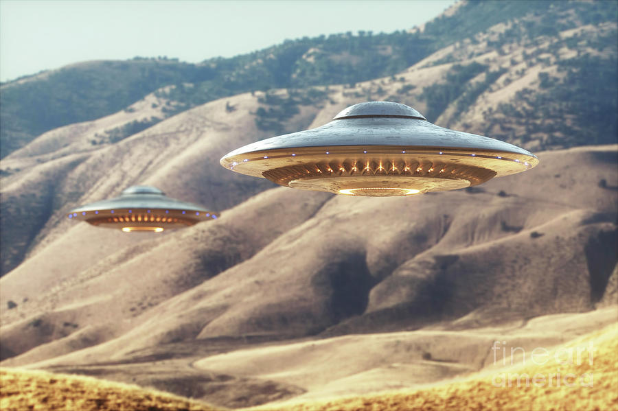 Ufos Over Hills Photograph by Ktsdesign/science Photo Library