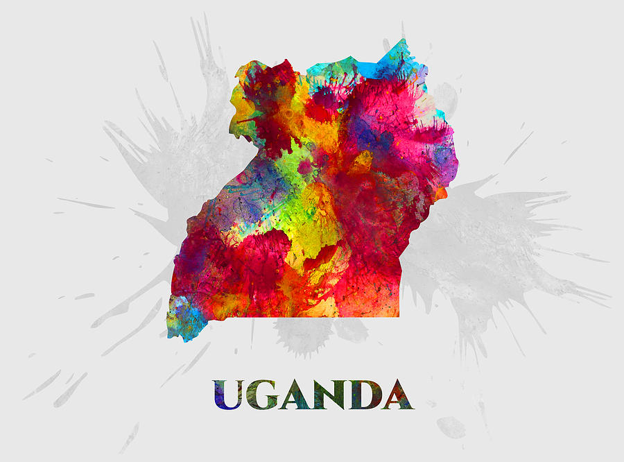 Uganda Map Artist Singh Mixed Media By Artguru Official Maps Fine Art America 8025