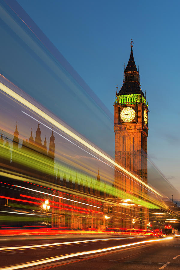 Uk, England, London, Big Ben And Light Photograph by Tetra Images