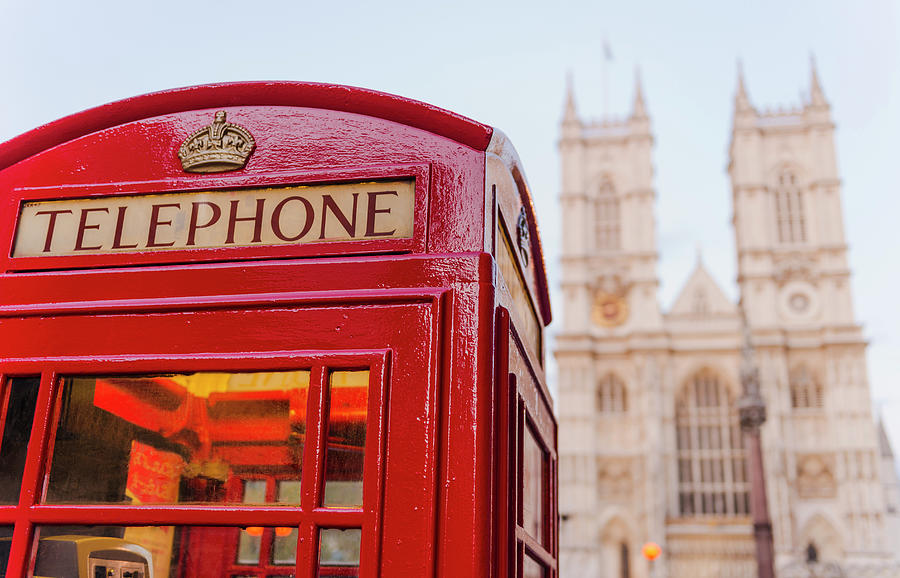 Uk, London, Phone Booth With Photograph by Tetra Images