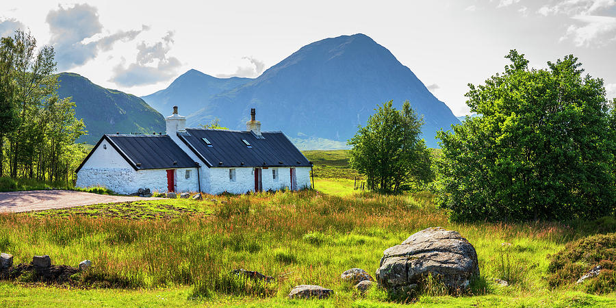 Uk, Scotland, Glencoe, Great Britain, Highlands, British Isles, Black Rock Cottage Digital Art by Luigi Vaccarella
