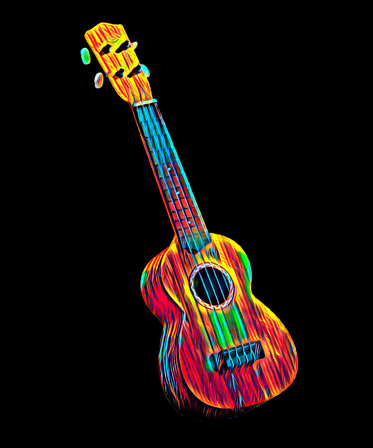 Ukulele Music Instrument Gift For Musician Designed Party Digital Art by Super Katillz - Pixels