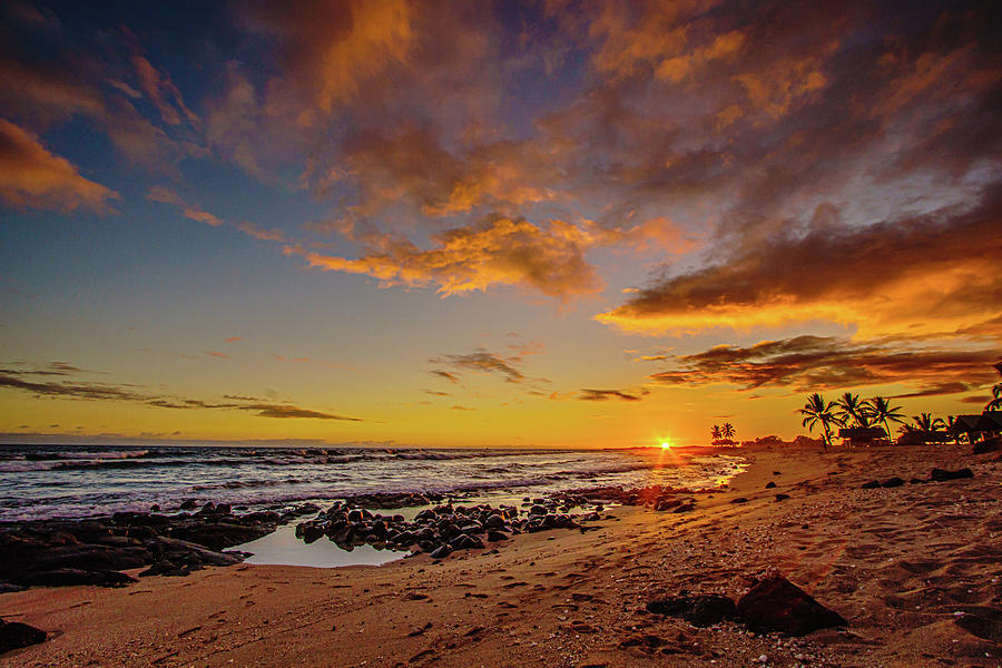 Ultra Wide Sunset Beach View Photograph by John Bauer