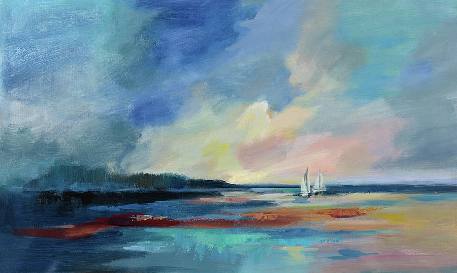 Abstract Painting - Ultramarine Sea And Sky by Silvia Vassileva Abstract Painting - Ultramarine Sea And Sky by Silvia Vassileva