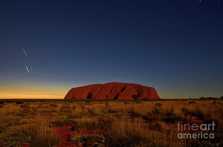 Landscape Photograph - Uluru In The Moonlight by Simonbradfield