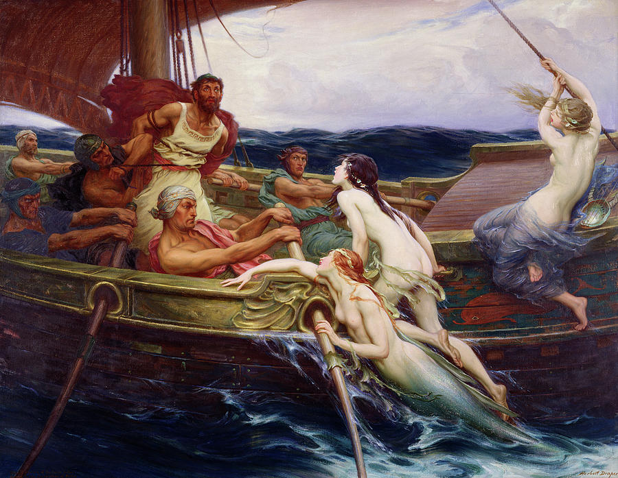Herbert James Draper Painting - Ulysses and the Sirens, 1909 by Herbert James Draper