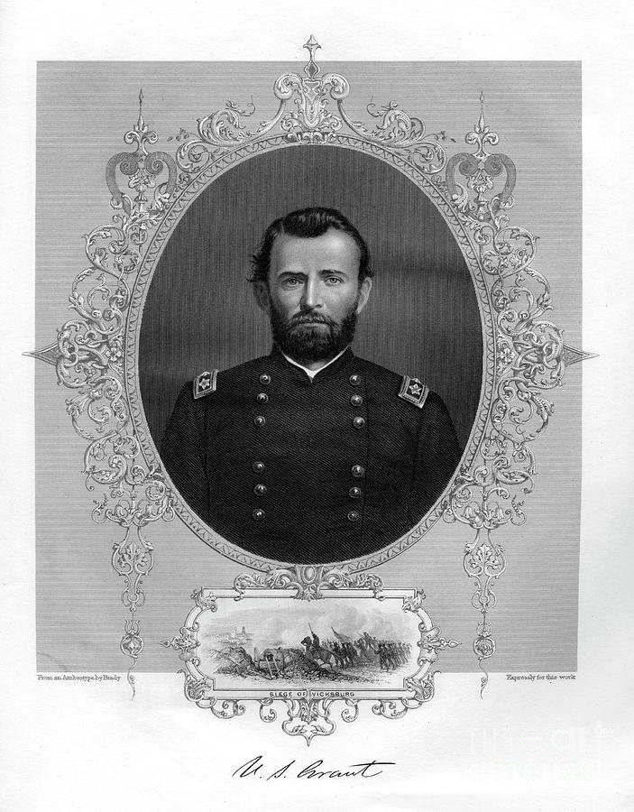 Ulysses S Grant, American General Drawing by Print Collector