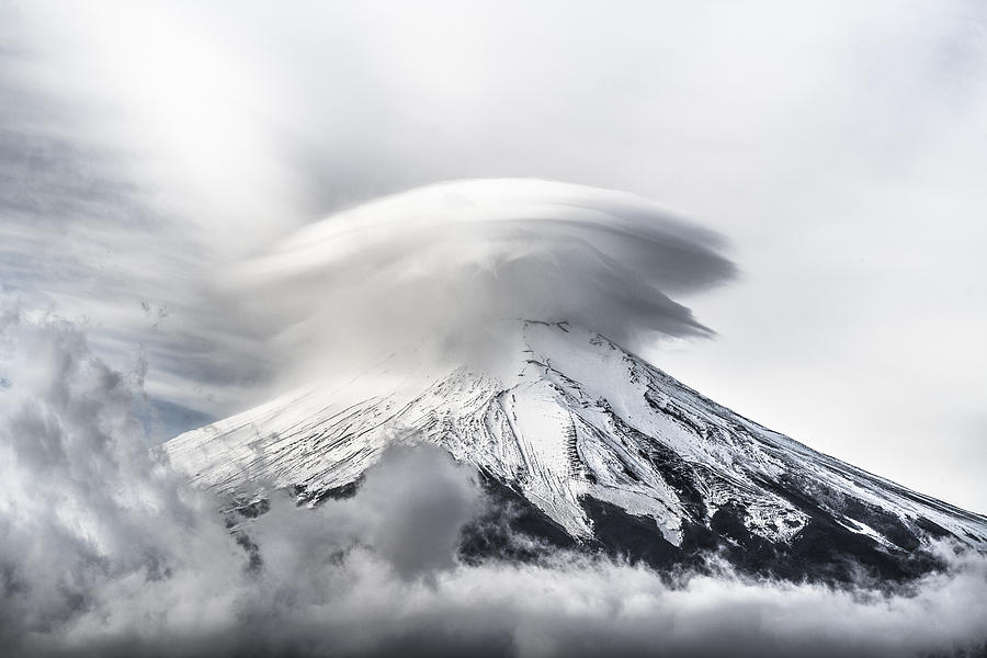 Umbrella Cloud Fuji Photograph by Takashi Suzuki