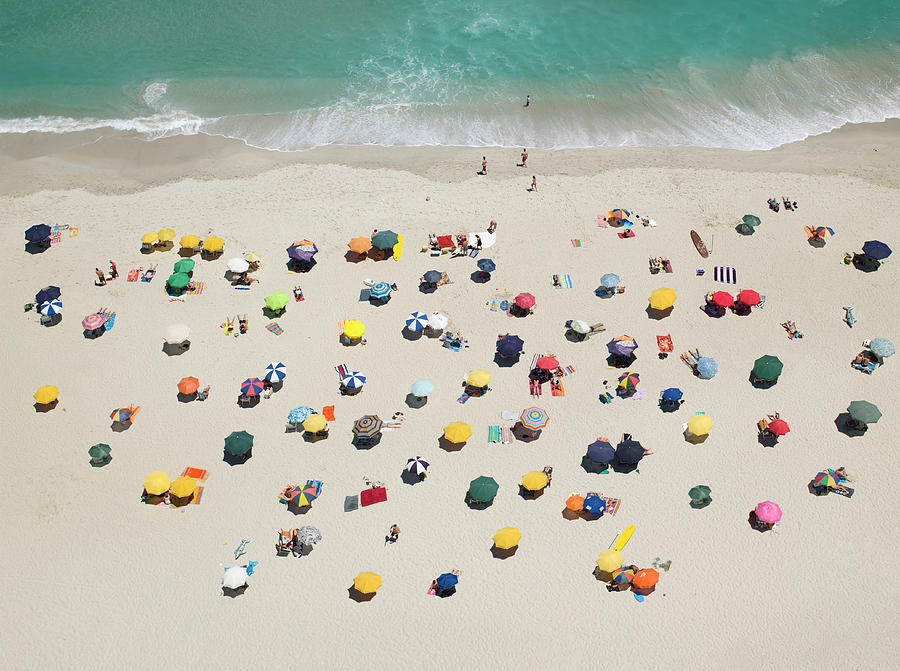 Umbrella Pattern On Beach Photograph by Roger Wright Umbrella Pattern On Beach Photograph by Roger Wright