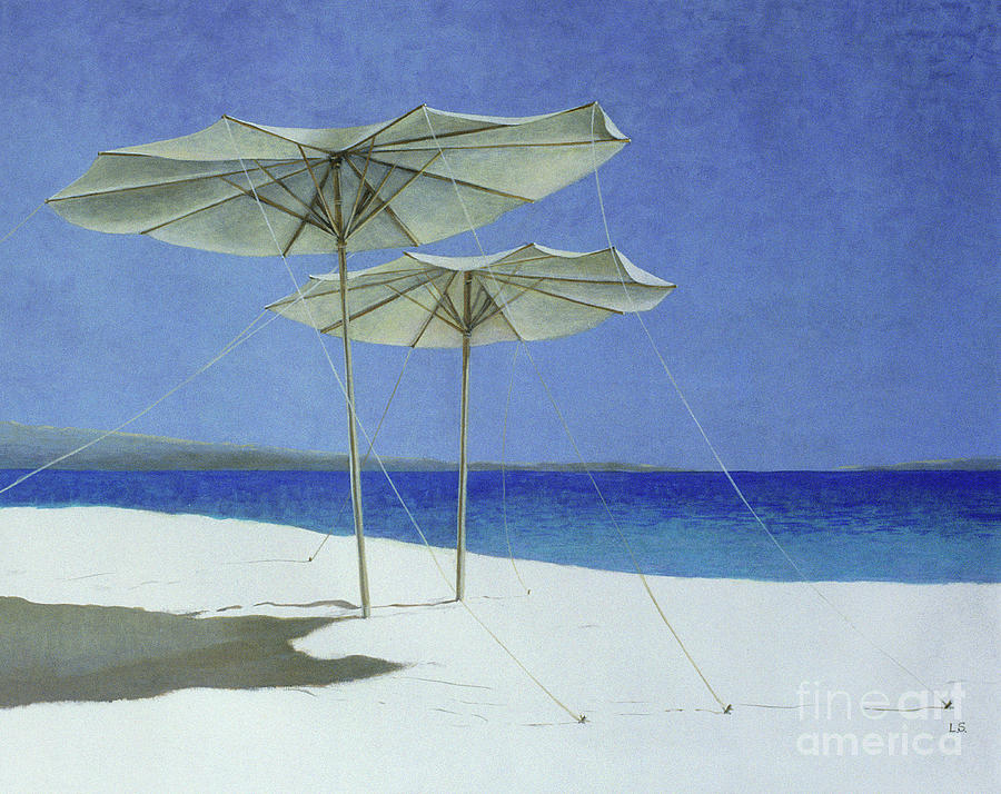 Greek Painting - Umbrellas, Greece by Lincoln Seligman