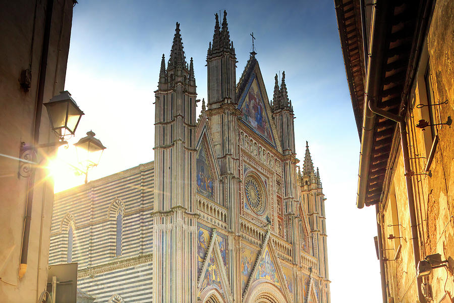 Umbria, Orvieto, Cathedral At Sunrise Digital Art by Maurizio Rellini