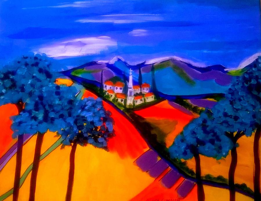 Un Village en France Painting by Rusty Gladdish