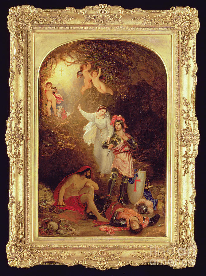 Una Delivering The Red Cross Knight From The Cave Of Despair, C.1830 Painting by Charles Lock Eastlake
