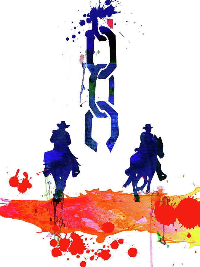 Django Unchained Mixed Media - Unchained Watercolor by Naxart Studio