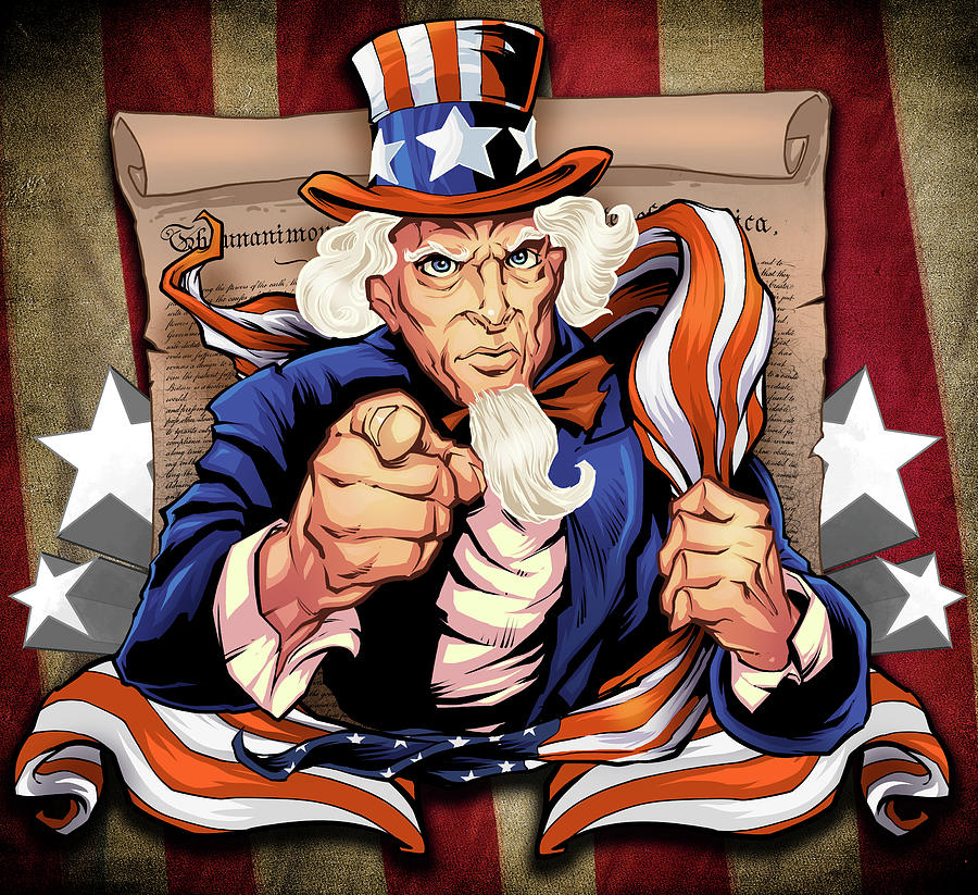 Uncle Sam Patriot Character Digital Art by Flyland Designs