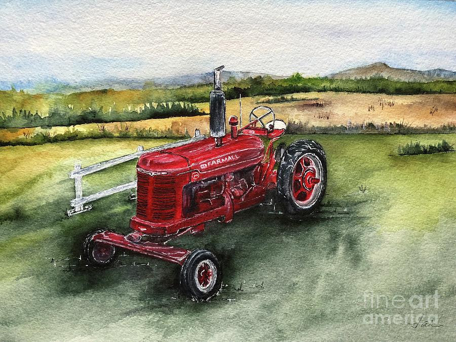 Farm Painting - Uncle Vinals Tractor by Judith Rice