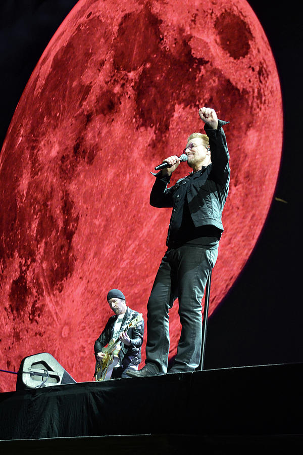 Under a Blood Red Moon U2 Joshua Tree Tour 2017 New Orleans Superdome Photograph by Shawn OBrien