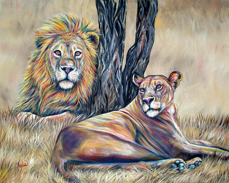 Under the Acacia Painting by Teshia Art