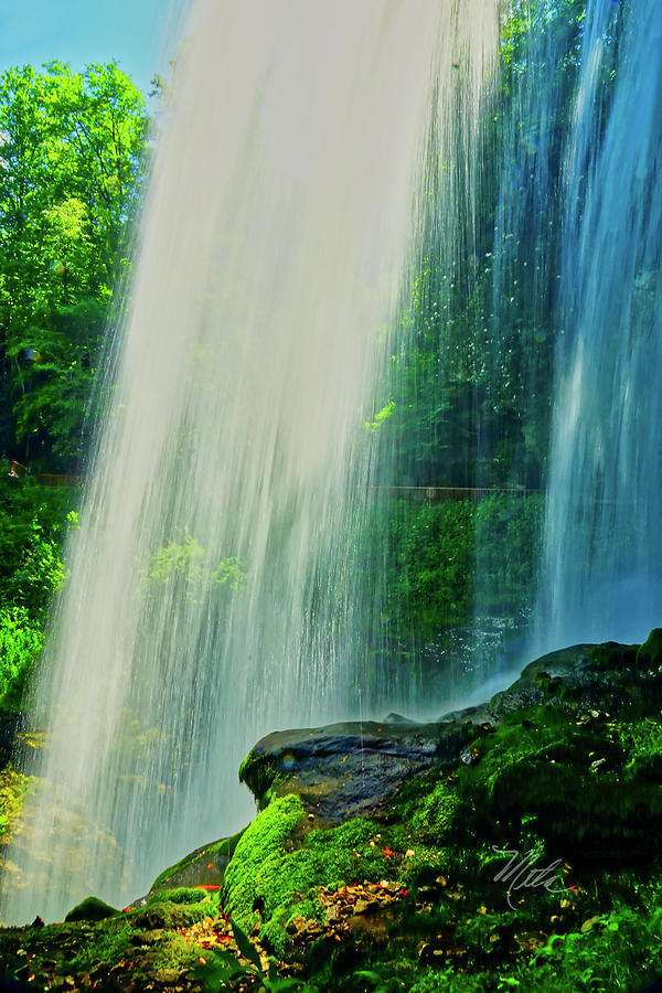 Waterfall Photograph - Under The Falls by Meta Gatschenberger