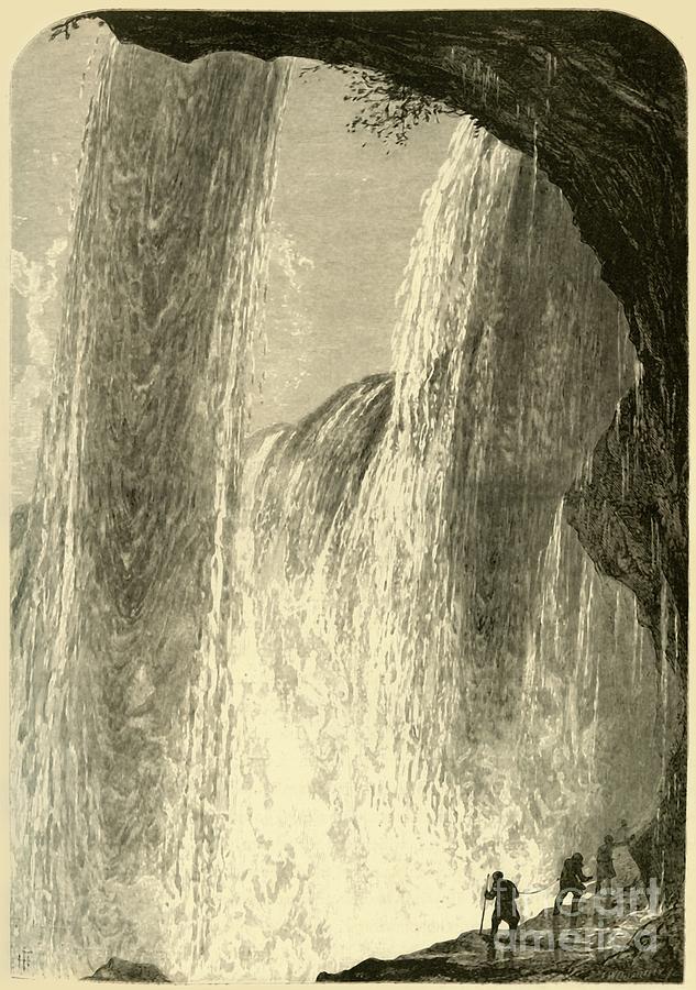 Under The Falls Drawing by Print Collector