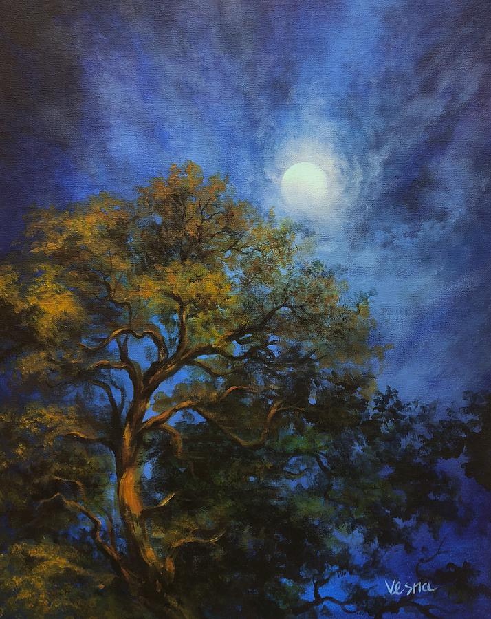 Under The Moonlight Painting By Vesna Delevska