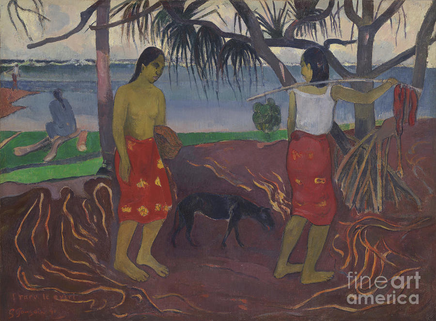 Under The Pandanus, I Raro Te Oviri, 1891 Painting by Paul Gauguin
