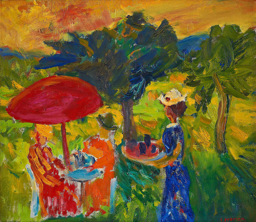 Expressionism Painting - Under the Parasol by Ivan Ivarson