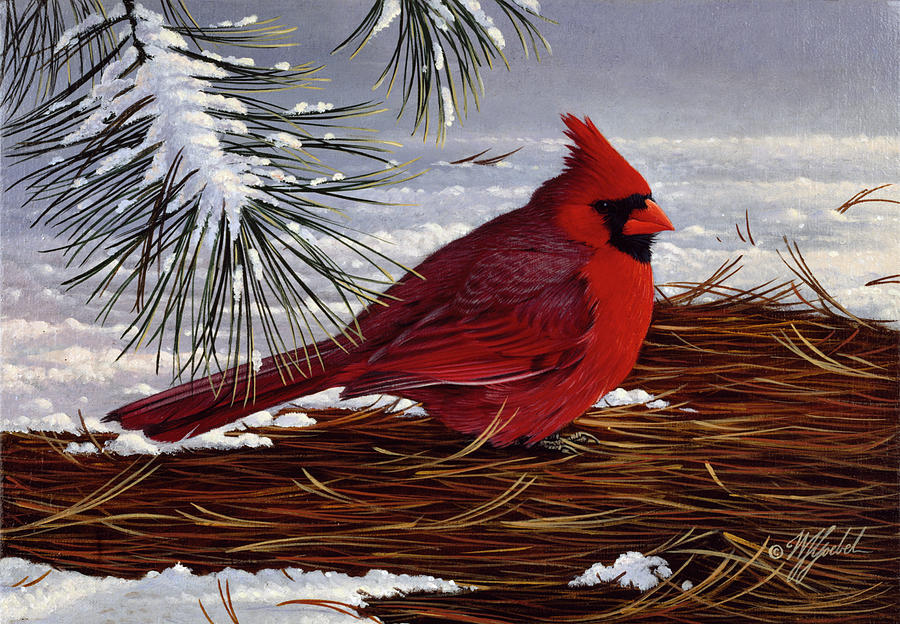 Bird Painting - Under The Pine by Wilhelm Goebel