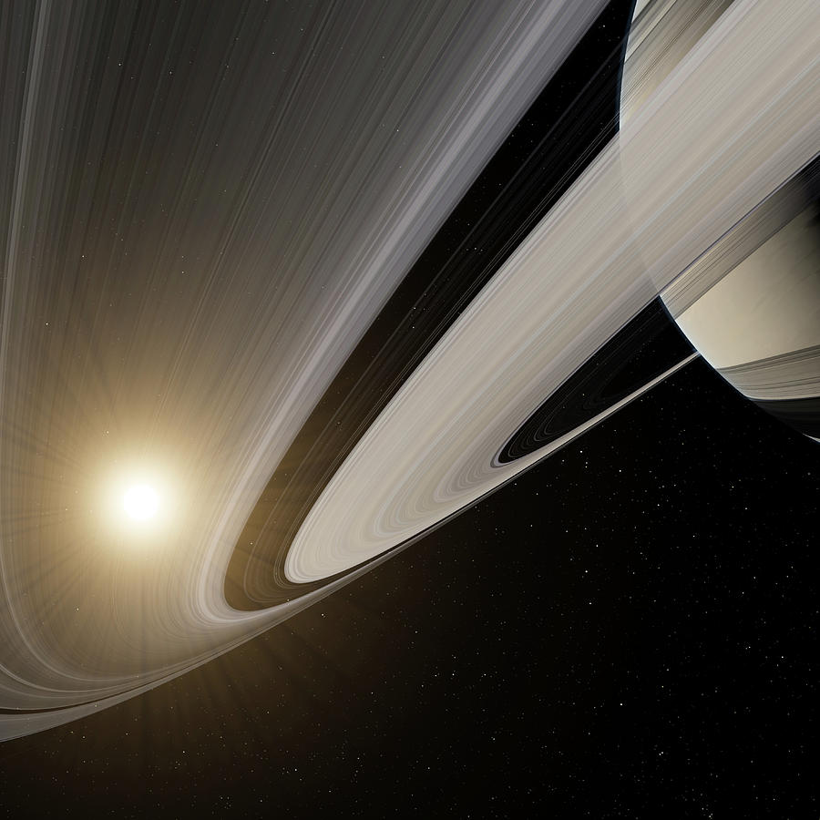 Saturn Digital Art - Under the rings of Saturn by Nick Stevens Saturn Digital Art - Under the rings of Saturn by Nick Stevens