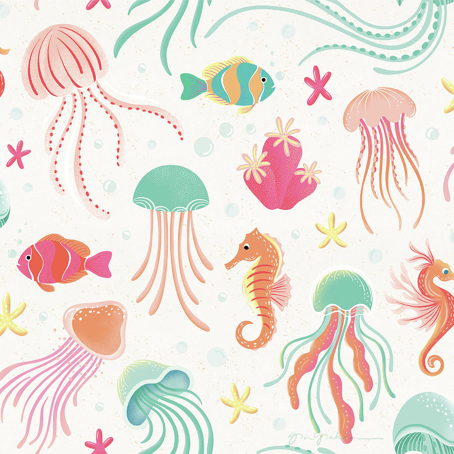 Animal Drawing - Under The Sea Pattern IIa by Gia Graham