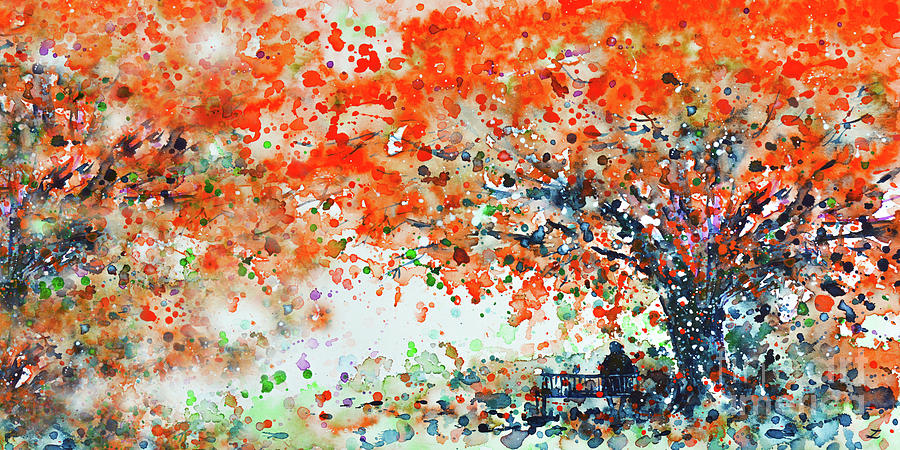Tree Painting - Under the Shade of Flamboyants  by Zaira Dzhaubaeva