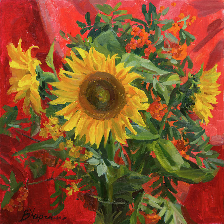 Under the sun of august Painting by Victoria Kharchenko