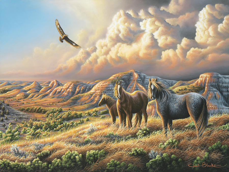 Animal Painting - Under Wild Skies by Chuck Black
