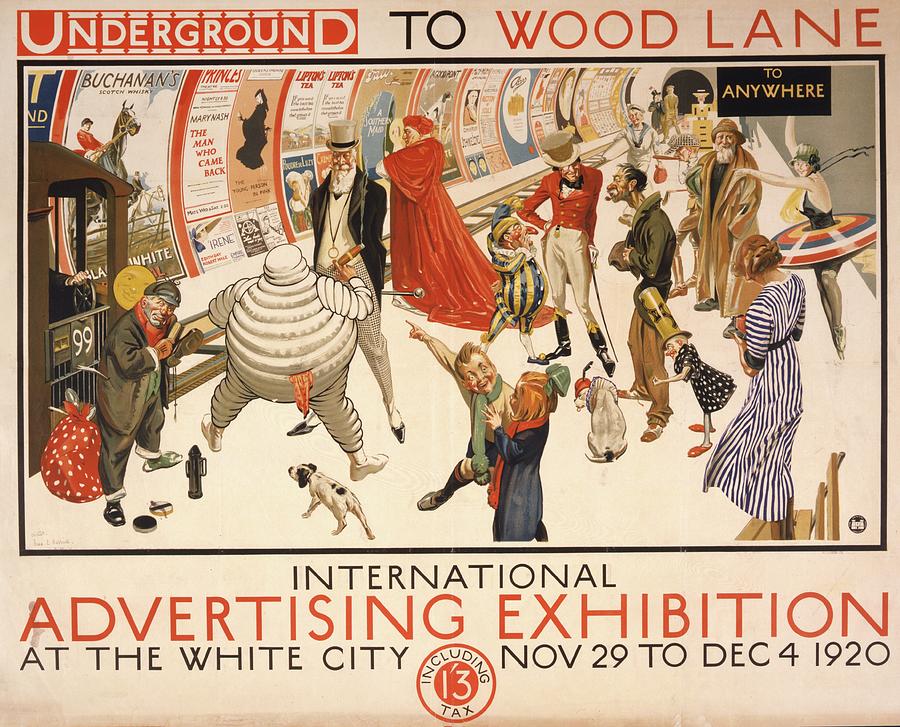 Vintage Painting - Underground To Wood Lane International Advertising by Frederick Charles Herrick