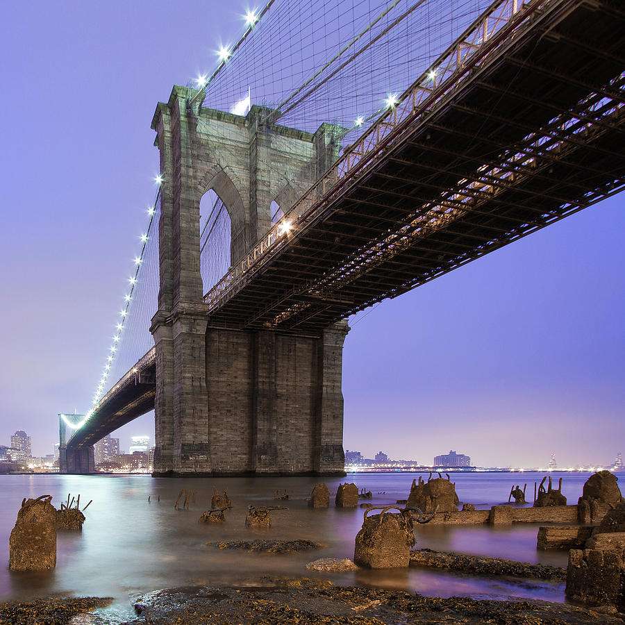 Underneath Brooklyn Bridge Photograph by Ryan D. Budhu