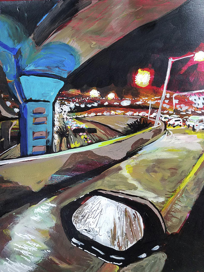 Underpass at Nighht Painting by Tilly Strauss