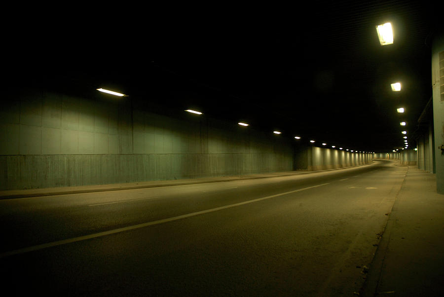 Underpass At Night Photograph by Peter Muller
