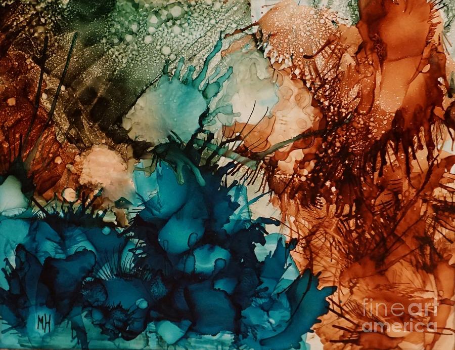 Abstract Painting - Undersea in Ink by Marsha Heiken
