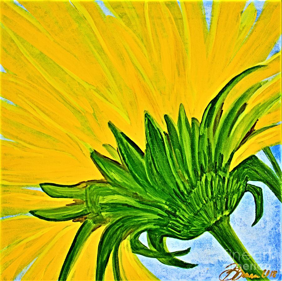 Underside of Sunflower Painting by Barbara Donovan