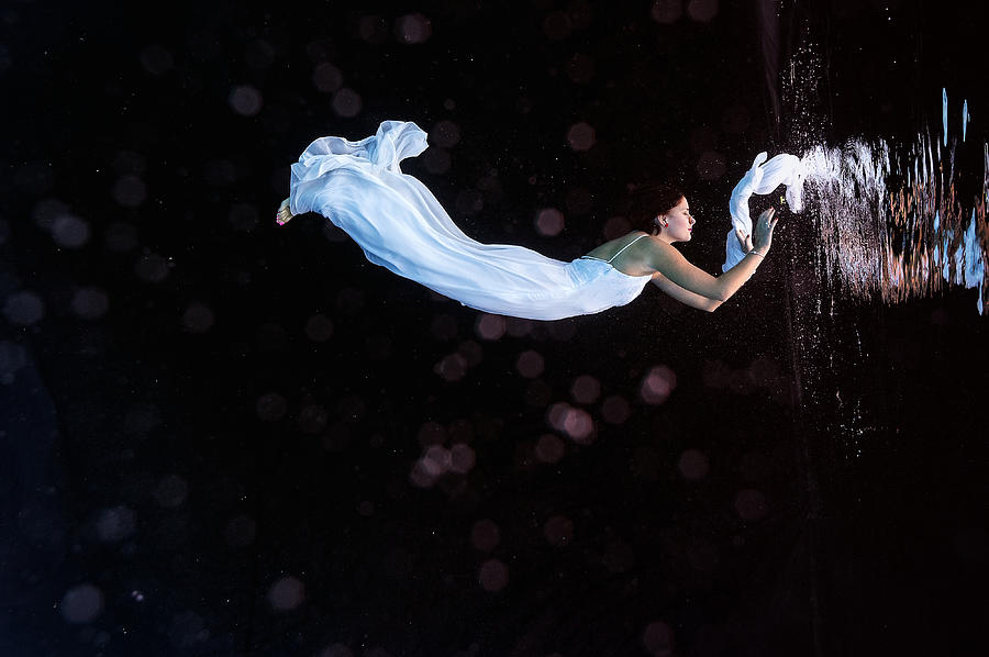 Underwater Bride Photograph by Petr Kleiner