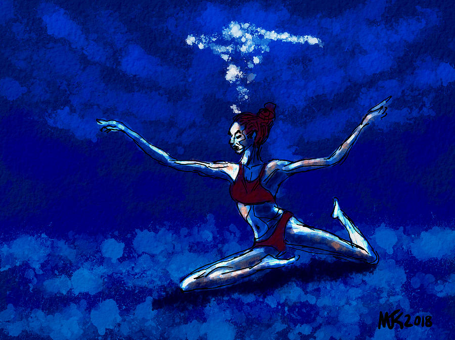 Underwater Dancer  Digital Art by Michael Kallstrom