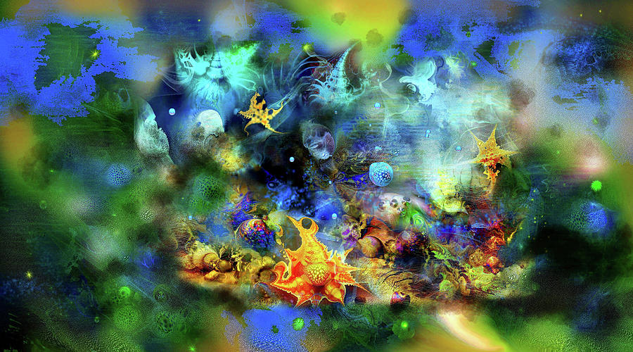 Abstract Digital Art - Underwater Evening, by Natalia Rudzina