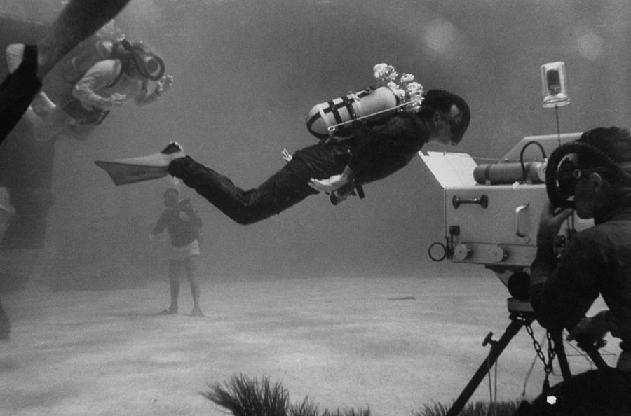 Underwater Filming Photograph by Peter Stackpole