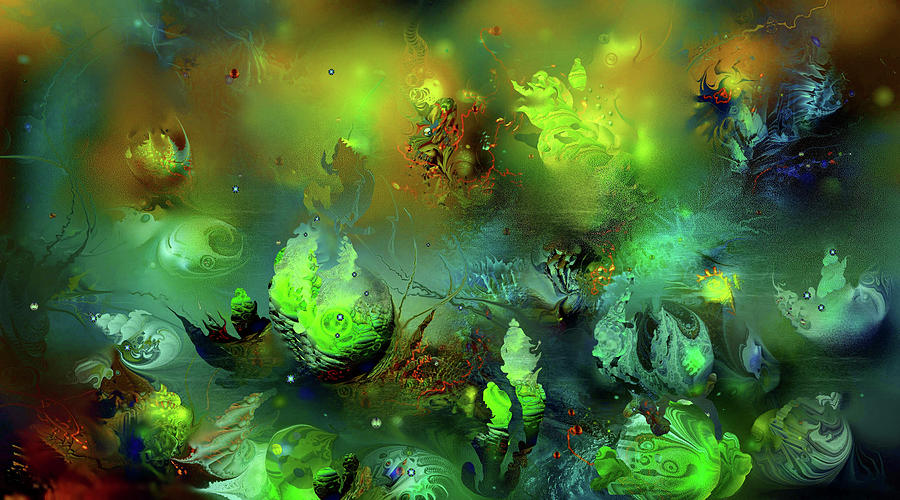 Abstract Digital Art - Underwater Green by Natalia Rudzina